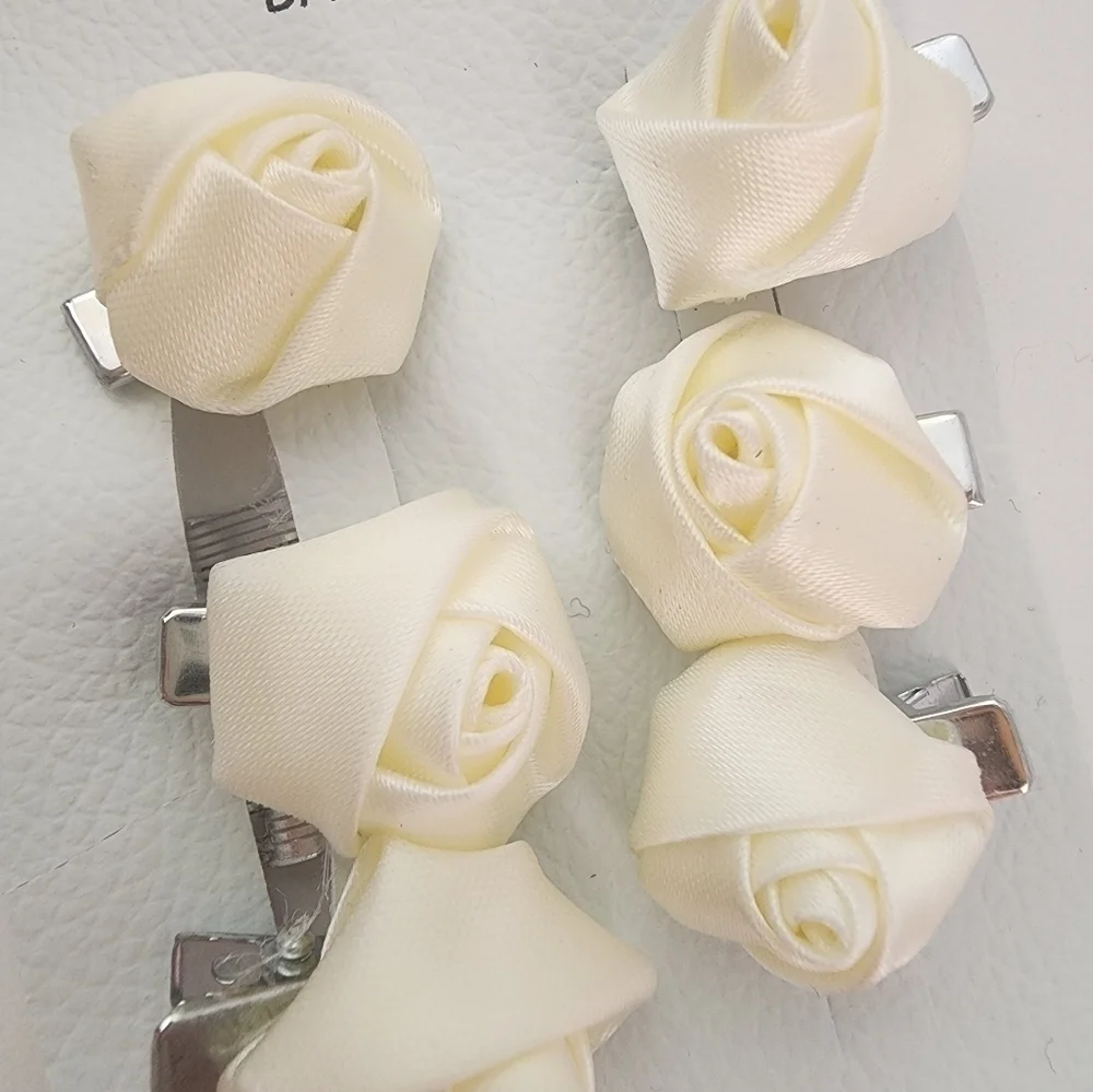 NWT Free People White Rosemary's Rose Set Of 6 Clips
